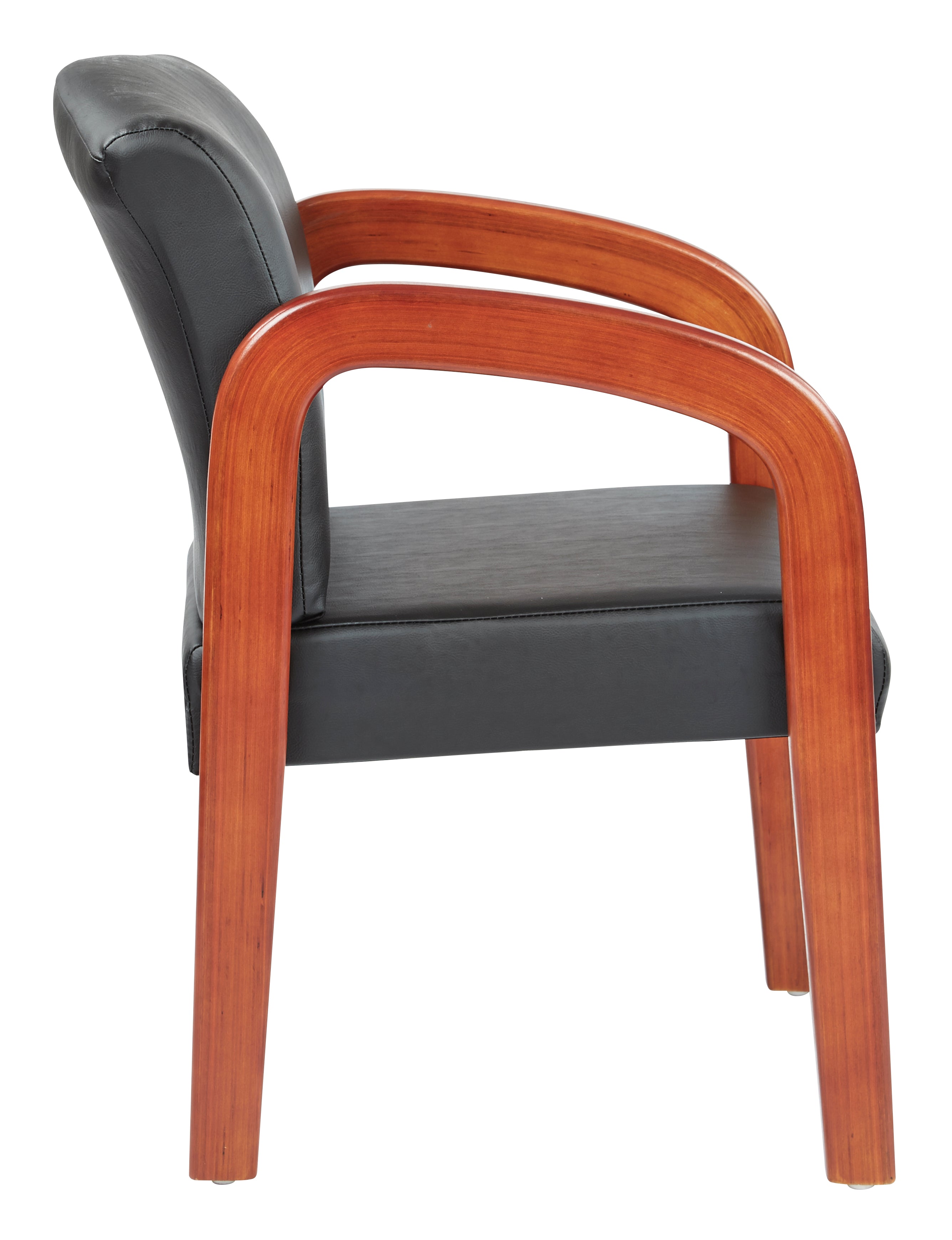Oak Finish Wood Visitors Chair
